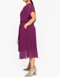 Chiffon-Abendkleid himbeere Gr. 50