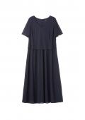 Chiffon-Abendkleid mit Schmucksteinen tiefblau