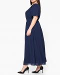 Chiffon-Abendkleid mit Pailletten-Einsatz d.blau