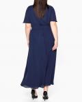 Chiffon-Abendkleid mit Pailletten-Einsatz d.blau