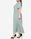 Chiffon-Abendkleid mit Pailletten-Einsatz eukalyptus