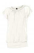 Chiffon-Bluse mit Nieten weiß