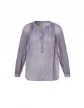 Chiffon-Druckbluse schlamm-lavendel