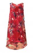 Chiffon-Druckkleid koralle-bunt