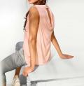 Chiffon-Jersey-Blusenshirt rosé