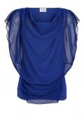 Chiffon-Jersey-Blusenshirt royalblau