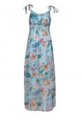 Chiffon-Maxikleid türkis-bunt