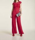 Chiffon-Overall mit Spitze rot