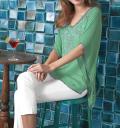 Chiffon-Tunika mit Perlen mint