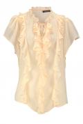 Chiffon-Volantbluse champagner