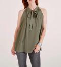 Chiffonbluse oliv