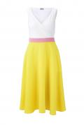 Chiffonkleid gelb-offwhite