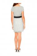 Chiffonkleid offwhite-schwarz