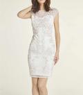 Cocktailkleid mit Pailletten offwhite