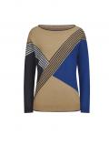 Colour-Blocking-Pullover camel-royalblau