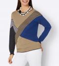 Colour-Blocking-Pullover camel-royalblau