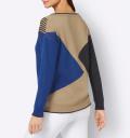 Colour-Blocking-Pullover camel-royalblau