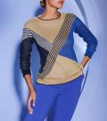 Colour-Blocking-Pullover camel-royalblau