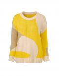 Colour-Blocking-Pullover sonnengelb-champagner