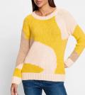 Colour-Blocking-Pullover sonnengelb-champagner