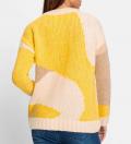 Colour-Blocking-Pullover sonnengelb-champagner