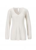 Crêpe-Bluse mit Plissee-Falten ecru