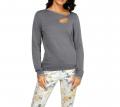 Cut-Out-Dekolleté-Pullover grau