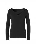 Cut-Out-Dekolleté-Pullover schwarz