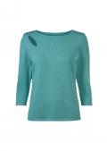 Cut-out-Pullover mitSchmucksteinchen ozean