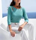 Cut-out-Pullover mitSchmucksteinchen ozean