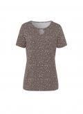 Cut-out-Shirt dunkeltaupe-ecru