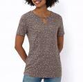 Cut-out-Shirt dunkeltaupe-ecru
