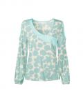 Cut-outs-Jersey-Stretchshirt mint-champagner