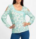 Cut-outs-Jersey-Stretchshirt mint-champagner