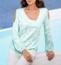 Cut-outs-Jersey-Stretchshirt mint-champagner