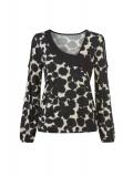 Cut-outs-Jersey-Stretchshirt schwarz-champagner