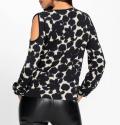 Cut-outs-Jersey-Stretchshirt schwarz-champagner