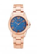 Damen-Armbanduhr rosé-blau