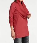 Damen-Pullover mit Loopschal terrakotta