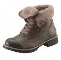 Damen-Winter-Schnürboots braun-oliv