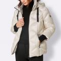 Daunenjacke mit Kapuze ecru