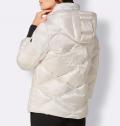 Daunenjacke mit Kapuze ecru