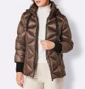 Daunenjacke mit Kapuze schoko