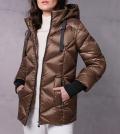 Daunenjacke mit Kapuze schoko