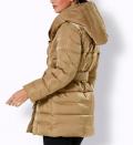 Daunenjacke mit Wollbesatz camel
