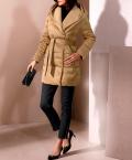 Daunenjacke mit Wollbesatz camel