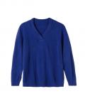 Dekolleté-Pullover royalblau