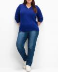 Dekolleté-Pullover royalblau