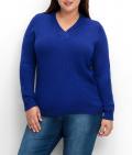 Dekolleté-Pullover royalblau