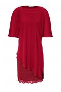 Designer-2-in-1-Kleid mit Spitze rot